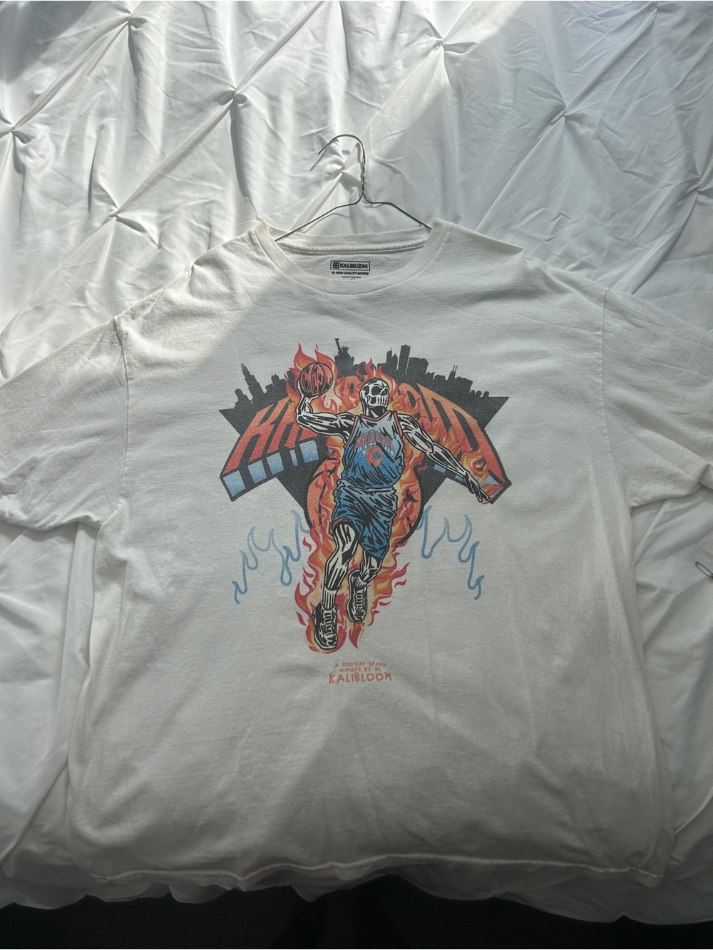 Kalibloom T-Shirt White Graphic Basketball Tee NY